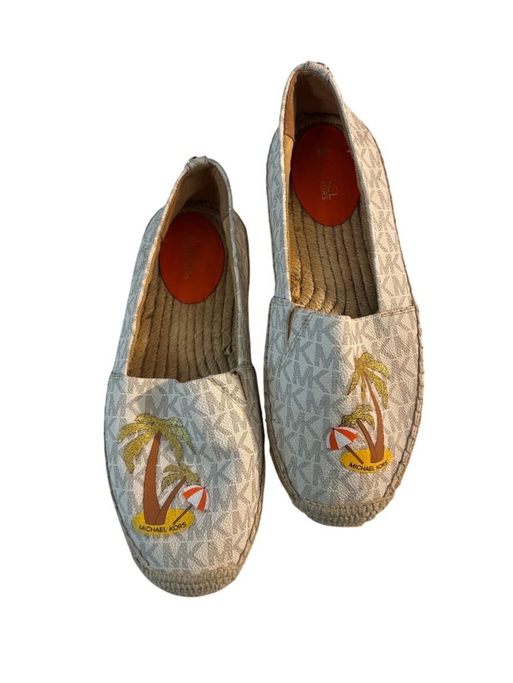 Michael Kors Palm Kendrick Slip On Espadrille Shoes Size 6 M